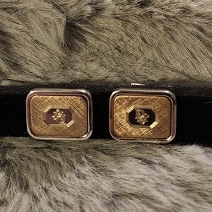 Vintage Christian Dior Gold and Rectangle Cufflinks
